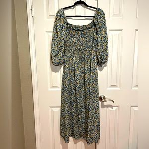 Midi Peasant Dress